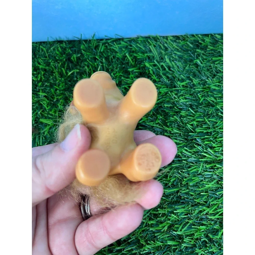 Vintage Thomas Dam Troll Horse Pony Tan Blonde Hair Amber Eyes Collectible Toy